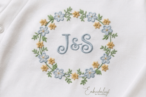 Baby Monogram Frame Embroidery Designs: Spring Charm for Projects