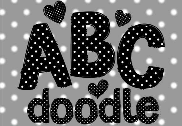 Black White Polka Dots Doodle Letters: A Playful Design Solution