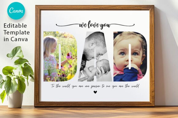 Dad Photo Collage, Dad Collage Gift: A Personalized Design Asset
