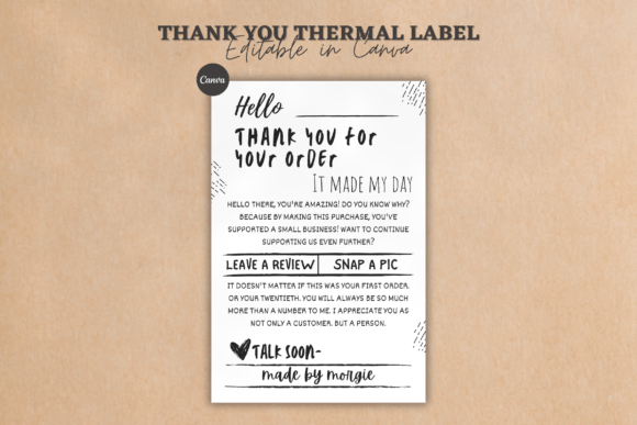 Elevate Your Brand with a Thank You Thermal Label