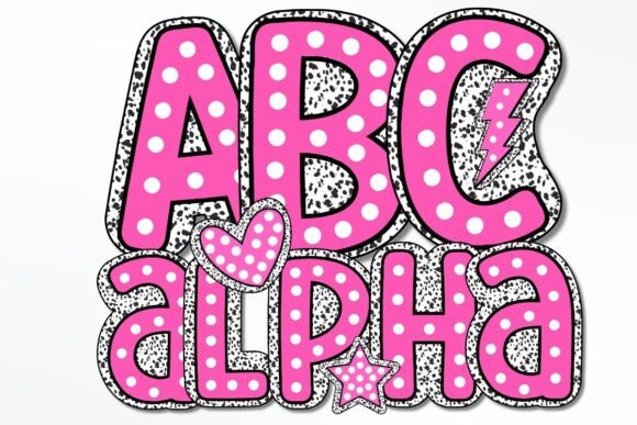 Polka Dot & Doodle Dot Background Letters: A Playful Asset for Modern Branding
