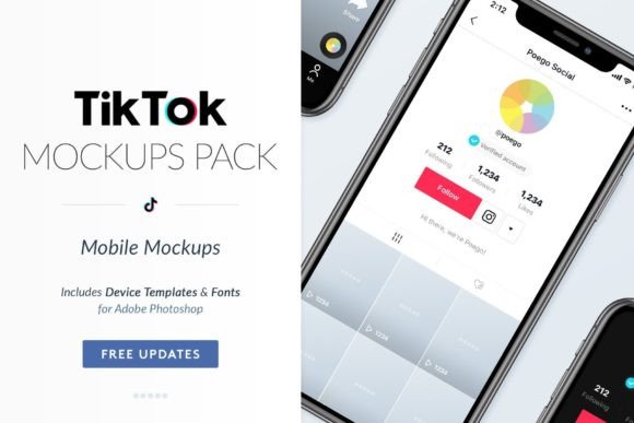 Professional TikTok Mobile Mockups Pack: Design Your Profile