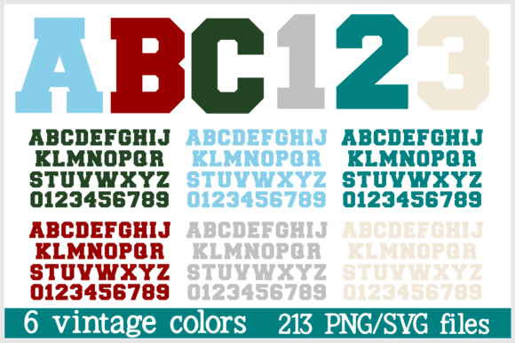 Sports Letters Numbers PNG SVG Vintage: Authentic Retro Design Assets