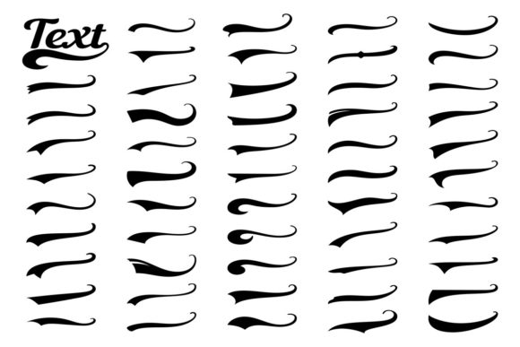 Sporty Swirling Tail Typography Swashes: Dynamic Logo Design