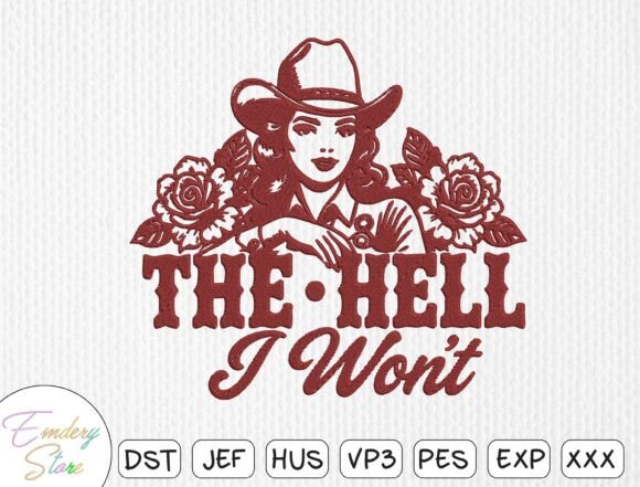 Unleash Your Inner Cowgirl with Roses Embroidery Design